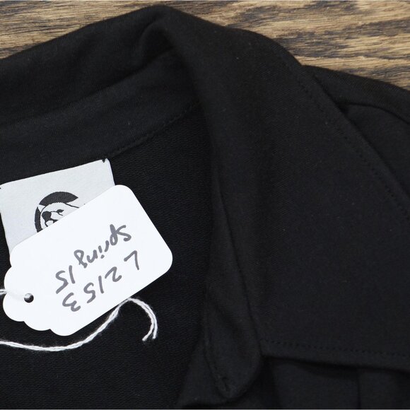 NWT Lobo Mau Womens Knit French Terry Trendy Mini Dress 2015 Black M - Picture 3 of 5